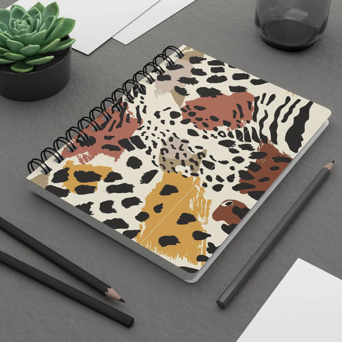 Wild Harmony Spiral Notebook | Abstract Animal Print Journal Printify