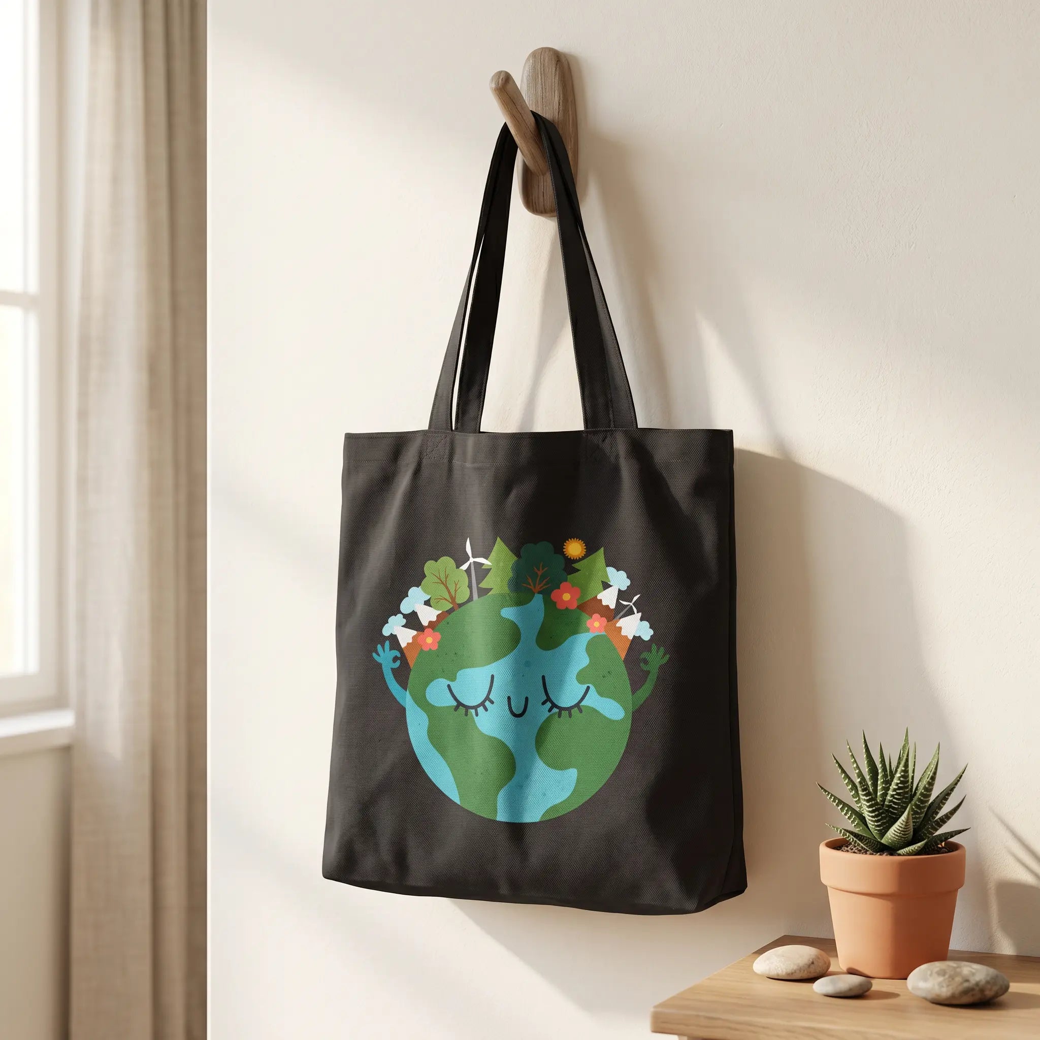 Zen Earth Eco Tote — Breathe In, Tote On Printify