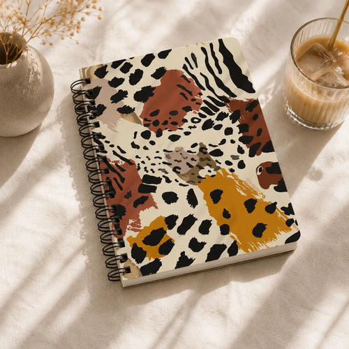 Wild Harmony Spiral Notebook | Abstract Animal Print Journal Printify