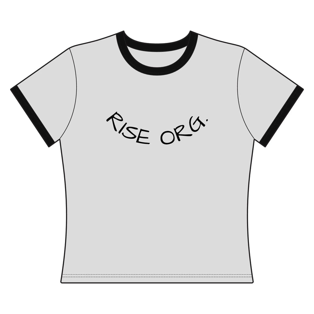Rise Org. Women’s Ringer Tee | Minimalist Everyday Graphic Shirt Printify