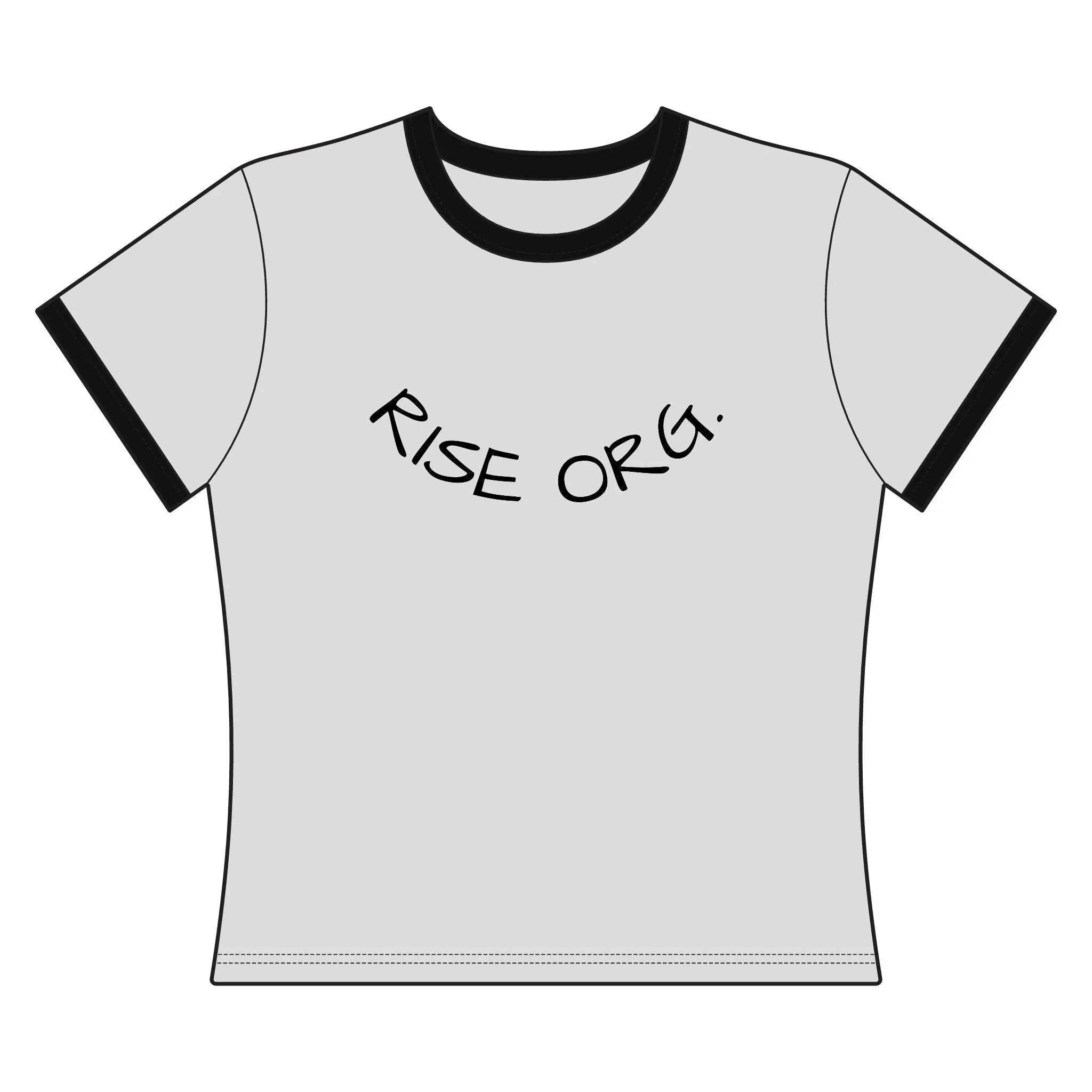 Rise Org. Women’s Ringer Tee | Minimalist Everyday Graphic Shirt Printify