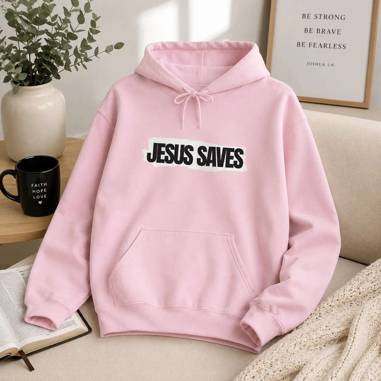 Jesus Saves Hoodie | Christian Faith Graphic Pullover Printify