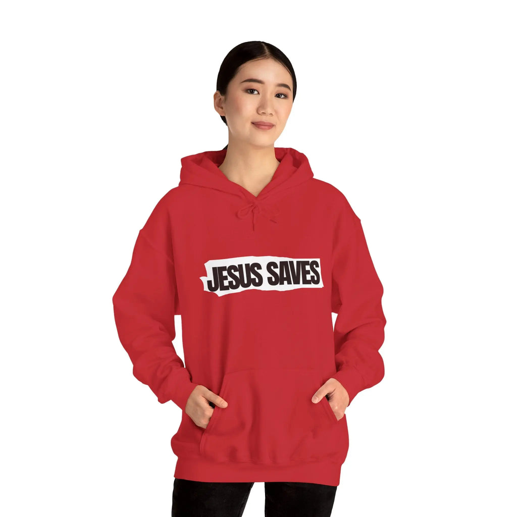 Jesus Saves Hoodie | Christian Faith Graphic Pullover Printify