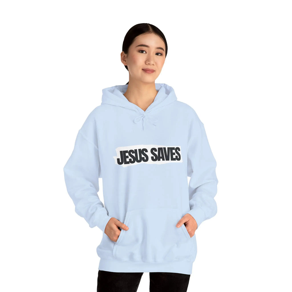 Jesus Saves Hoodie | Christian Faith Graphic Pullover Printify