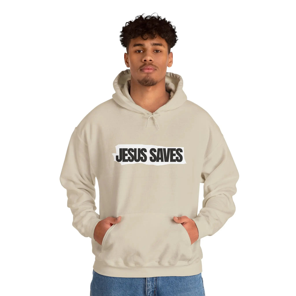 Jesus Saves Hoodie | Christian Faith Graphic Pullover Printify
