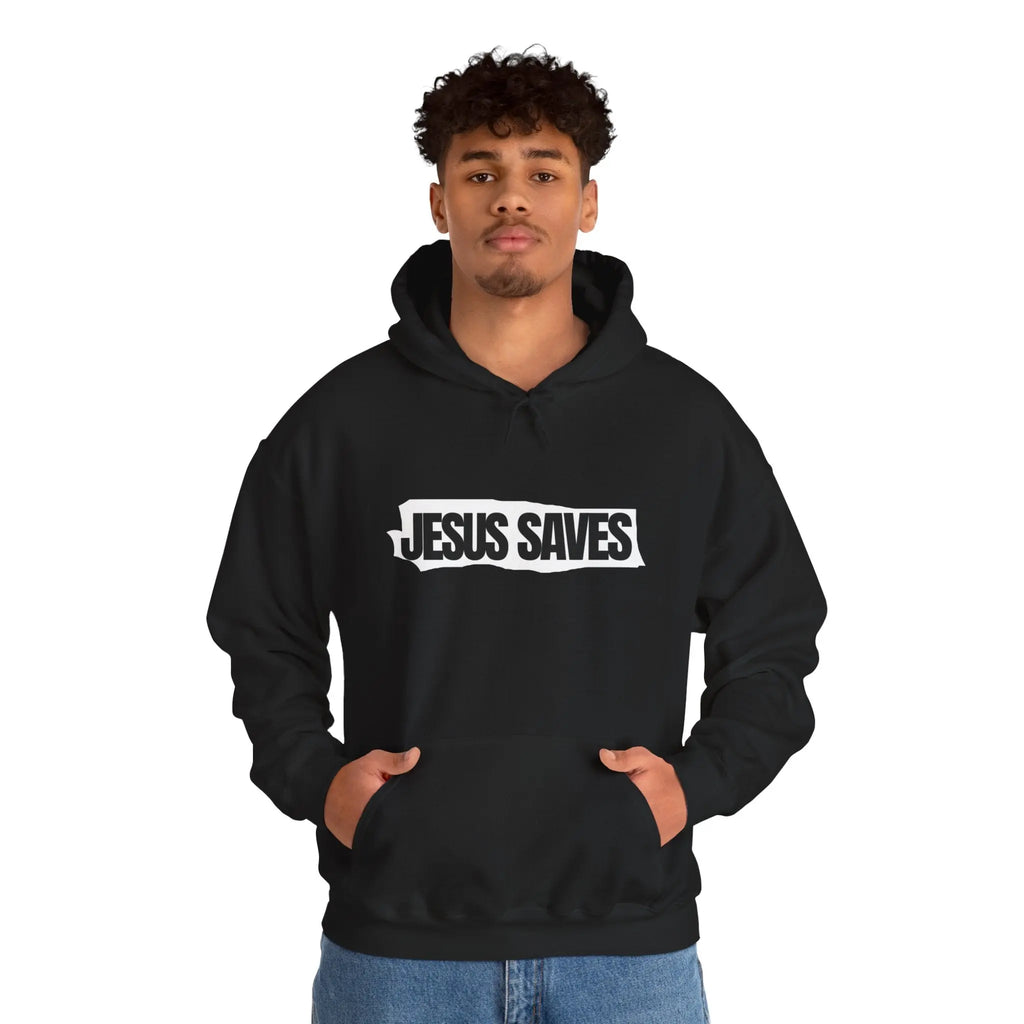 Jesus Saves Hoodie | Christian Faith Graphic Pullover Printify